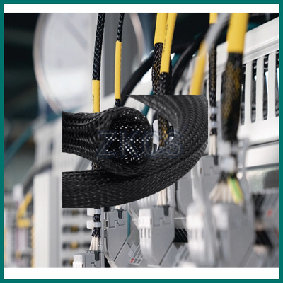 3-70mm PET Expandable Braided Cable Bảo vệ tay áo cho dây bọc